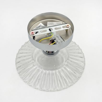 Przysufitowy żyrandol TRISH 1xE27/15W/230V błyszczący chrom/przezroczysta