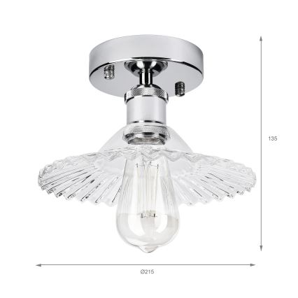 Przysufitowy żyrandol TRISH 1xE27/15W/230V błyszczący chrom/przezroczysta