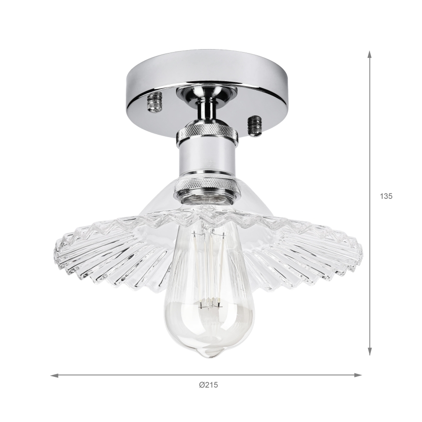 Przysufitowy żyrandol TRISH 1xE27/15W/230V błyszczący chrom/przezroczysta