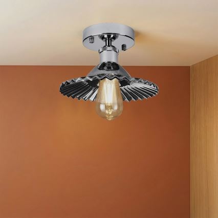 Przysufitowy żyrandol TRISH 1xE27/15W/230V błyszczący chrom/przydymiona czerń