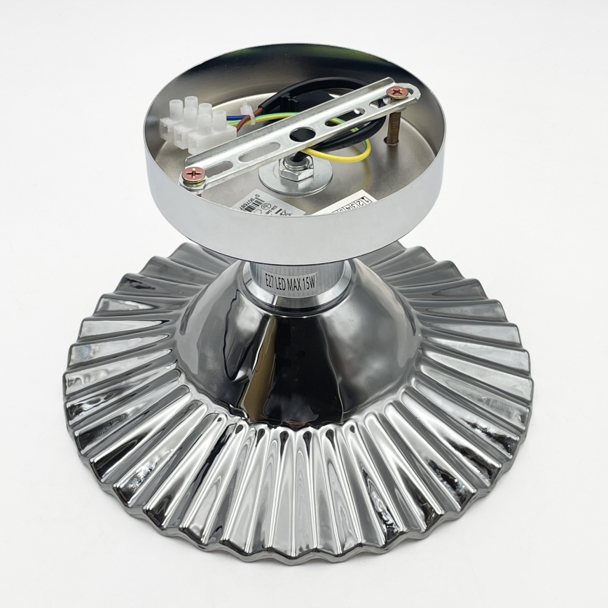 Przysufitowy żyrandol TRISH 1xE27/15W/230V błyszczący chrom/przydymiona czerń