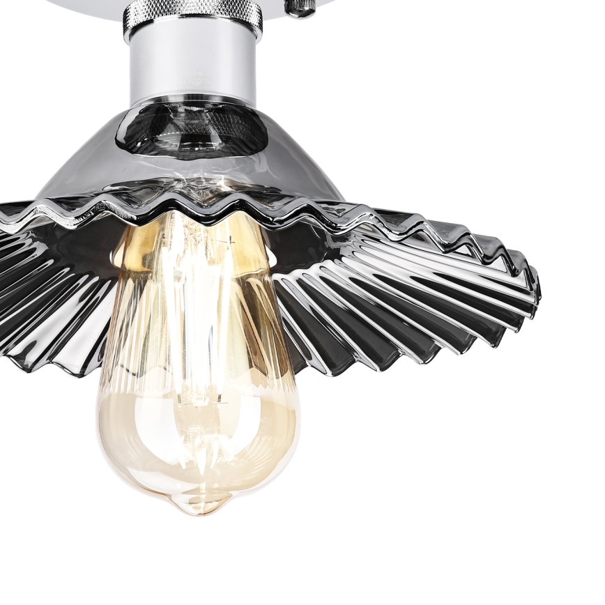 Przysufitowy żyrandol TRISH 1xE27/15W/230V błyszczący chrom/przydymiona czerń