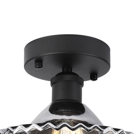 Przysufitowy żyrandol TRISH 1xE27/15W/230V czarny/dymiony