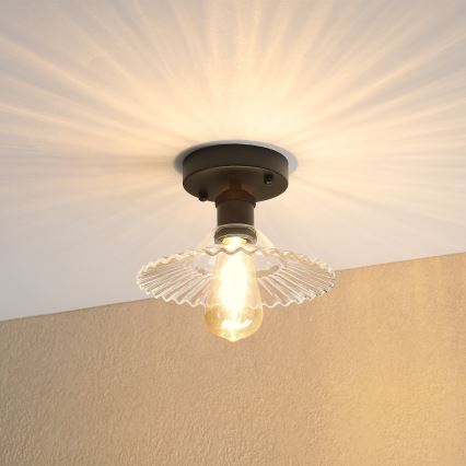 Przysufitowy żyrandol TRISH 1xE27/15W/230V czarny/przezroczysty