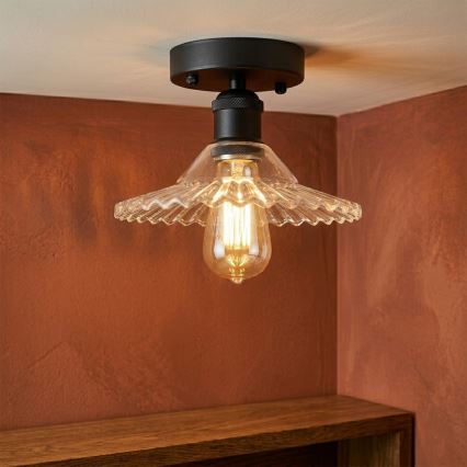 Przysufitowy żyrandol TRISH 1xE27/15W/230V czarny/przezroczysty