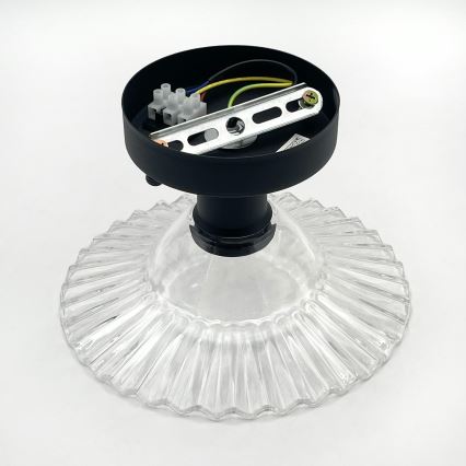 Przysufitowy żyrandol TRISH 1xE27/15W/230V czarny/przezroczysty