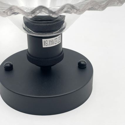 Przysufitowy żyrandol TRISH 1xE27/15W/230V czarny/przezroczysty