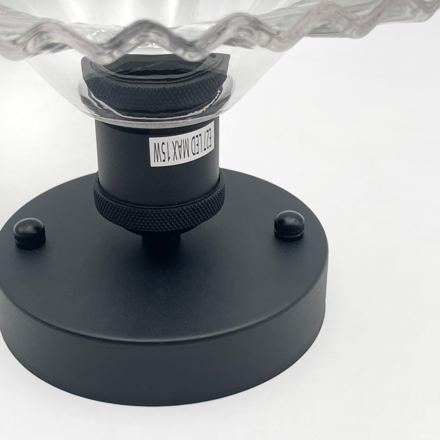 Przysufitowy żyrandol TRISH 1xE27/15W/230V czarny/przezroczysty