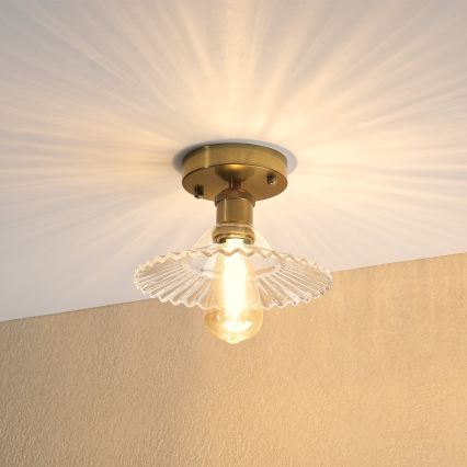 Przysufitowy żyrandol TRISH 1xE27/15W/230V złoty/przezroczysty