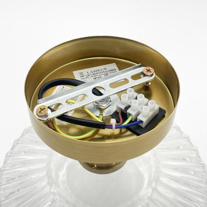 Przysufitowy żyrandol TRISH 1xE27/15W/230V złoty/przezroczysty