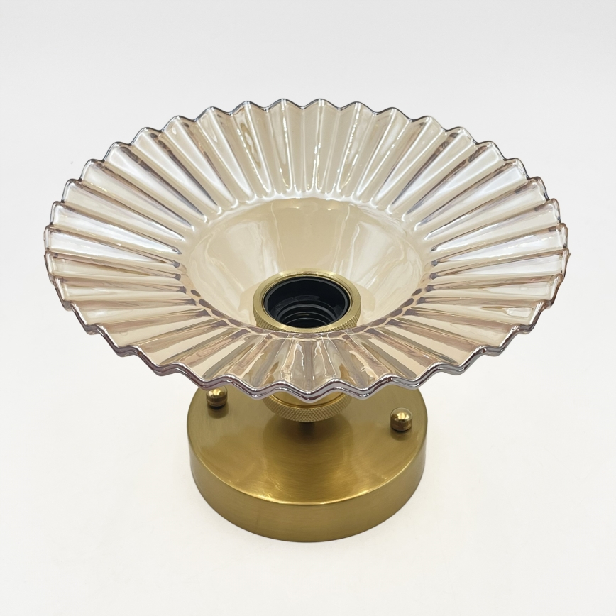 Przysufitowy żyrandol TRISH 1xE27/15W/230V złoty/przydymiony beż