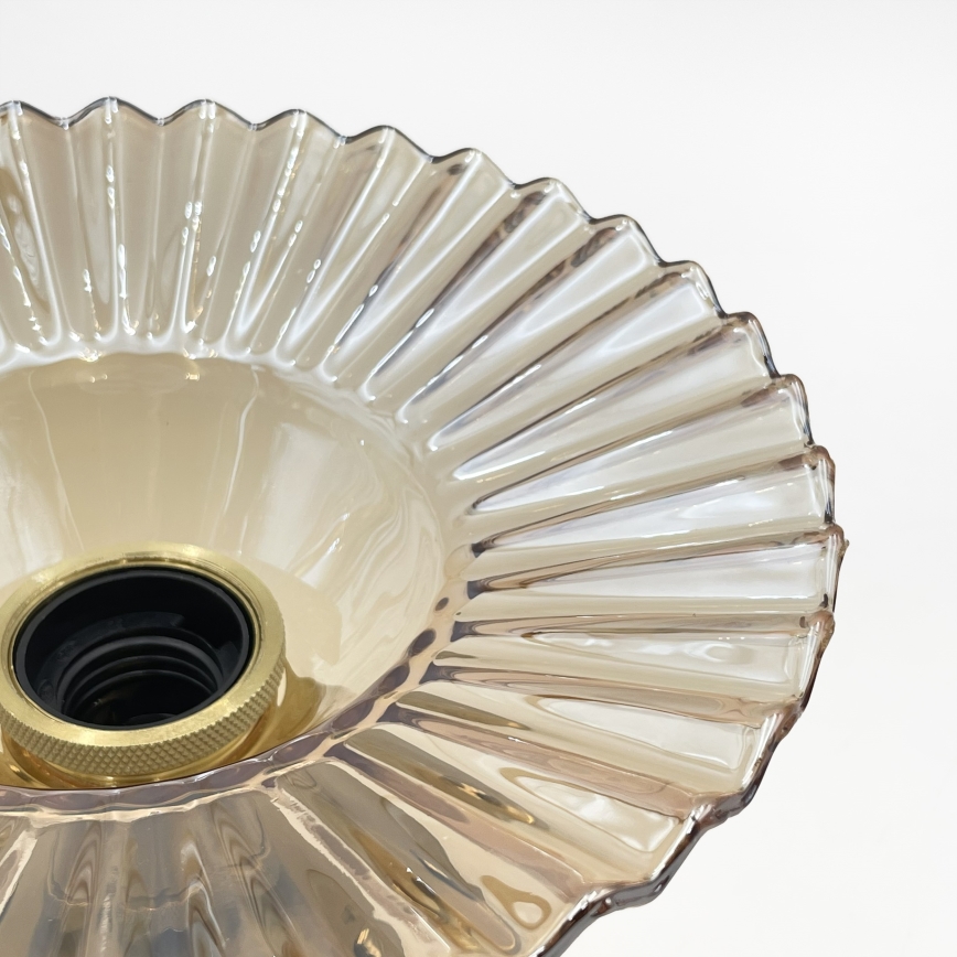 Przysufitowy żyrandol TRISH 1xE27/15W/230V złoty/przydymiony beż