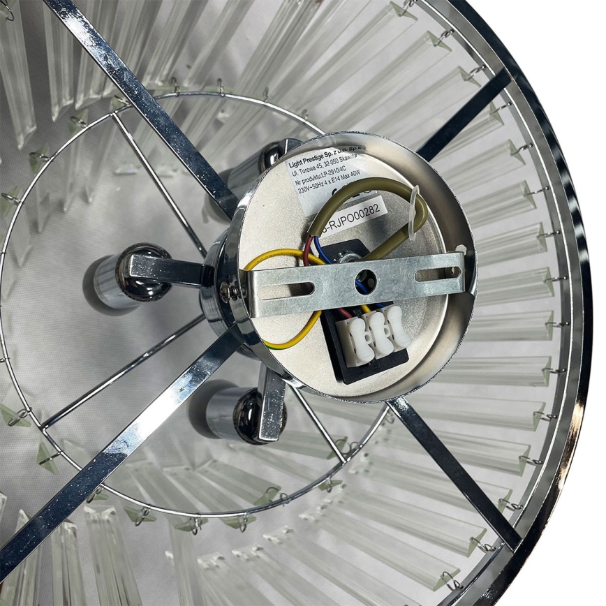 Przysufitowy żyrandol VETRO 4xE14/40W/230V błyszczący chrom