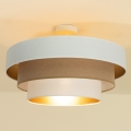 Przysufitowy żyrandol WENTA 1xE27/60W/230V Ø 50 cm beżowy/juta