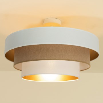 Przysufitowy żyrandol WENTA 1xE27/60W/230V Ø 50 cm biały/brązowy