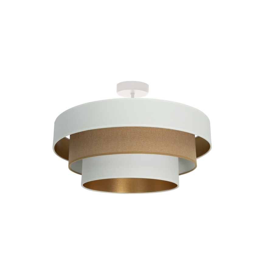 Przysufitowy żyrandol WENTA 1xE27/60W/230V Ø 50 cm biały/brązowy