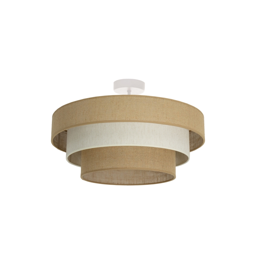 Przysufitowy żyrandol WENTA 1xE27/60W/230V Ø 50 cm juta/kremowy