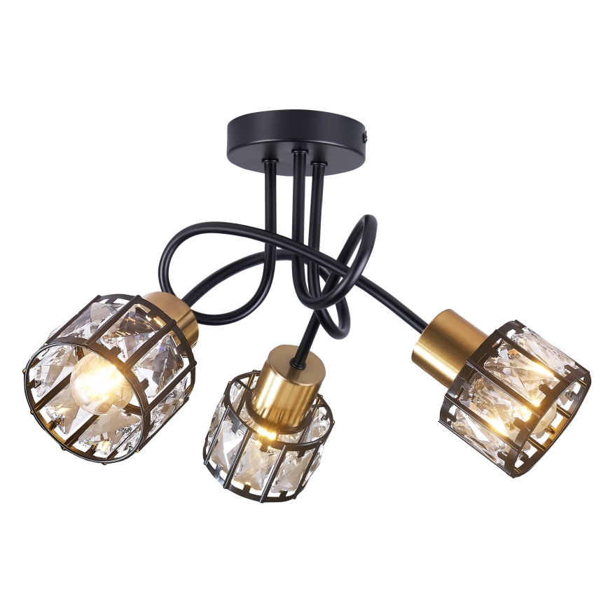 Przysufitowy żyrandol ZAHARA 3xE27/10W/230V czarny