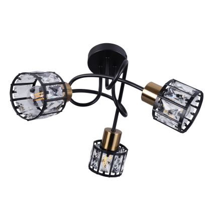 Przysufitowy żyrandol ZAHARA 3xE27/10W/230V czarny