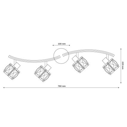 Przysufitowy żyrandol ZAHARA 4xE27/10W/230V czarny