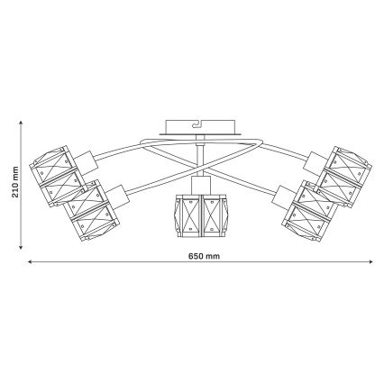 Przysufitowy żyrandol ZAHARA 5xE27/10W/230V czarny
