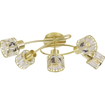 Przysufitowy żyrandol ZAHARA 5xE27/10W/230V złoty