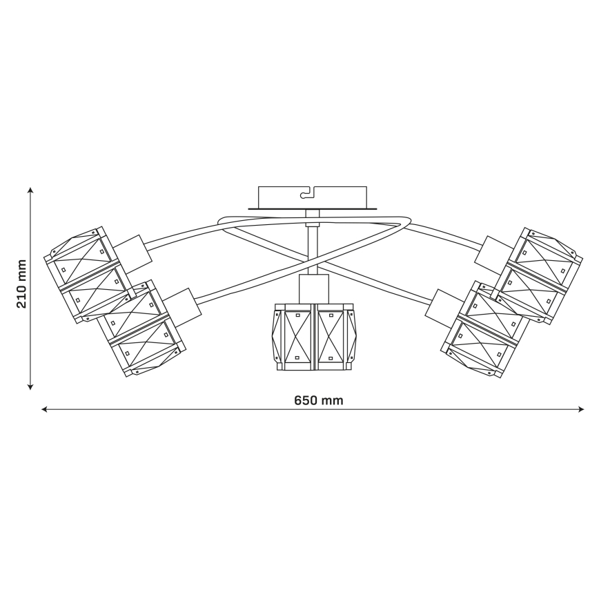 Przysufitowy żyrandol ZAHARA 5xE27/10W/230V złoty