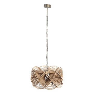 PTMD - Żyrandol na łańcuchu YENA 1xE27/40W/230V śr. 57 cm rattan