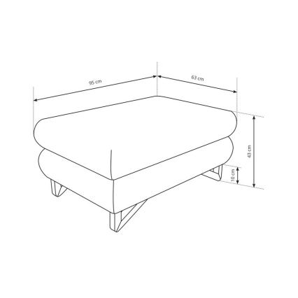 Pufa AVESTA 63x95 cm, antracyt