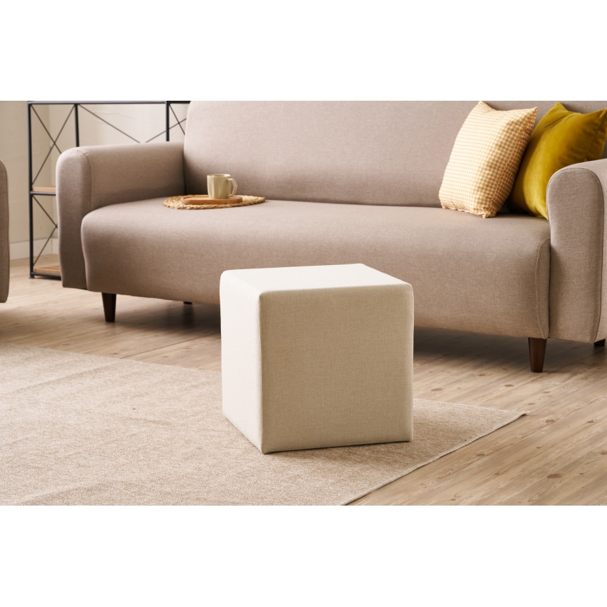 Pufa CUBI 40x40 cm kremowa