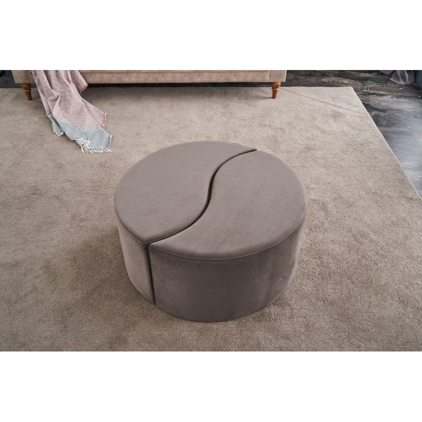Pufa JING śr. 80 cm brązowa