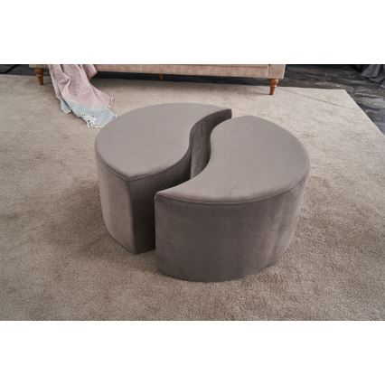 Pufa JING śr. 80 cm brązowa