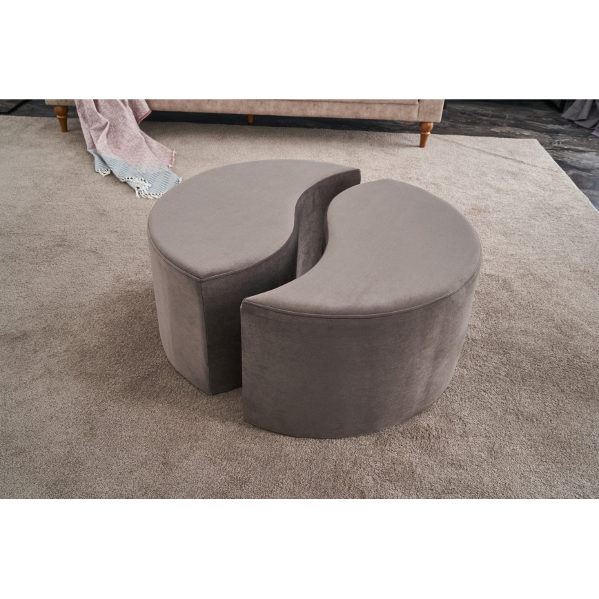 Pufa JING śr. 80 cm brązowa