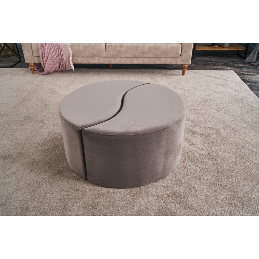 Pufa JING śr. 80 cm brązowa