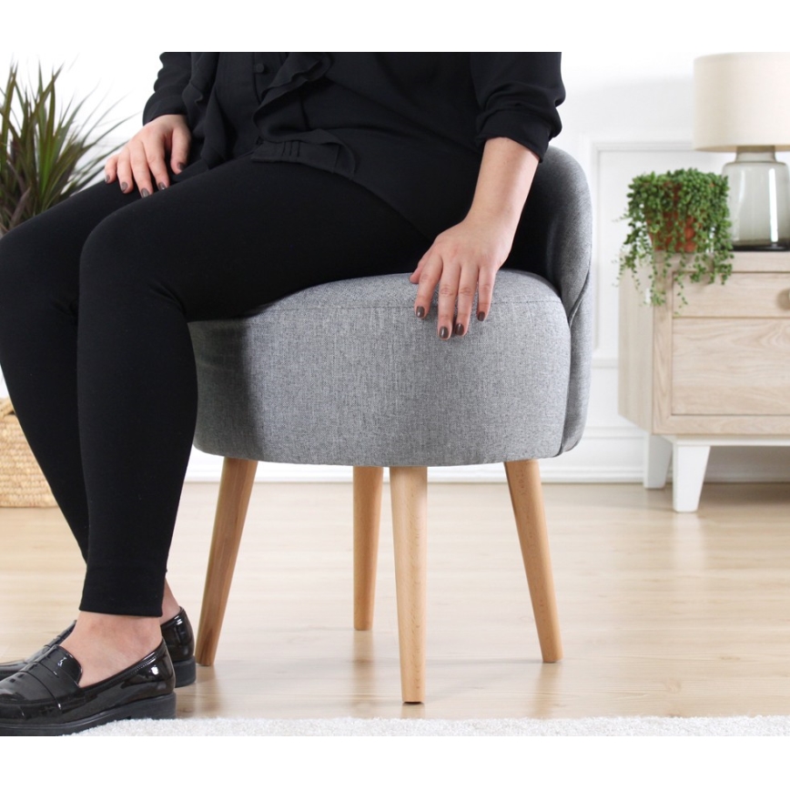 Pufa NIKI, śr. 46 cm, szara