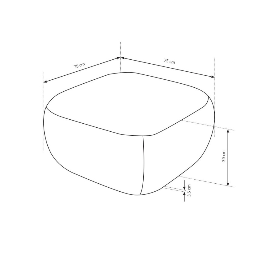 Pufa OLBIA 75x75 cm beżowa