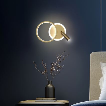 Punktowa oprawa ścienna LED MONET LED/15W/230V złota