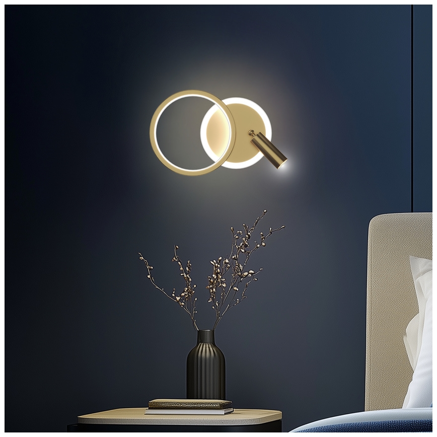 Punktowa oprawa ścienna LED MONET LED/15W/230V złota
