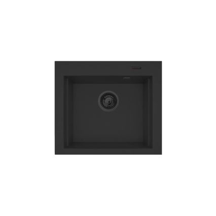 Pyramis 070169001_2 - Zlew kuchenny z deską do krojenia SIROS 57x51,5 cm + Bateria zlewozmywakowa granit/czarny