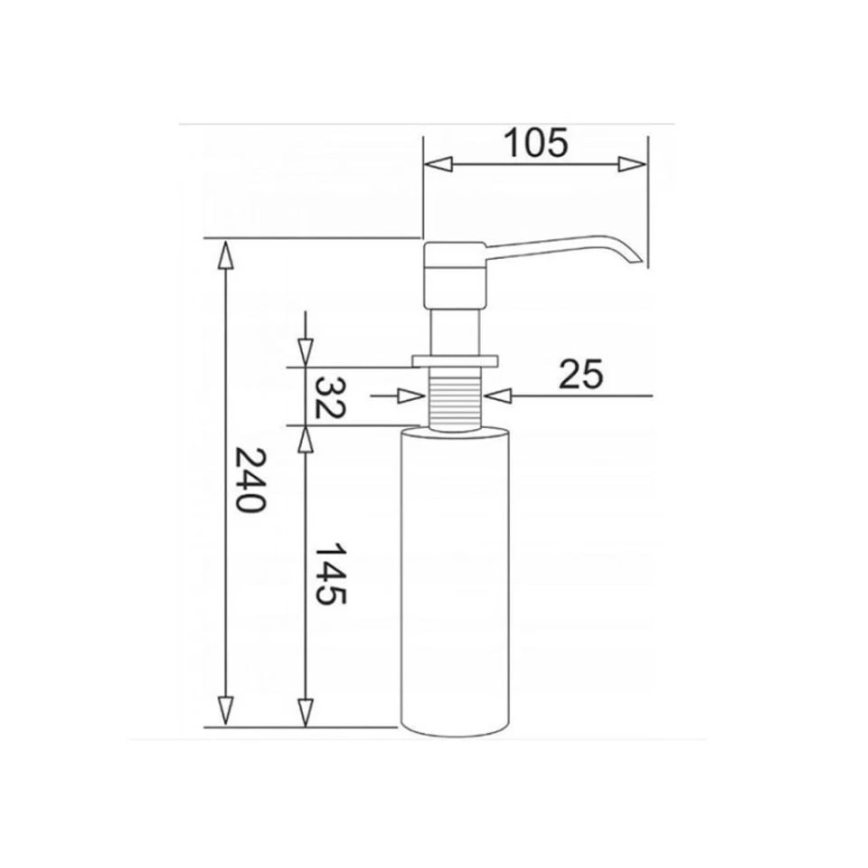 Pyramis 28102701 - Podtynkowy dozownik mydła czarny