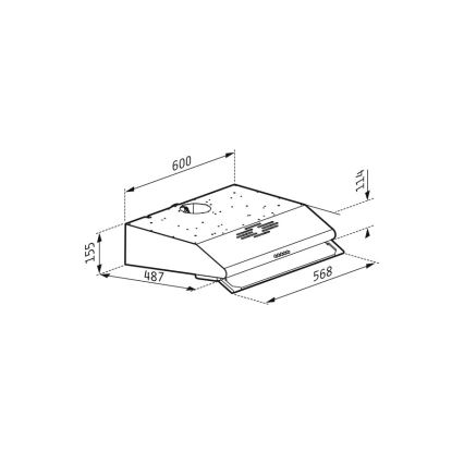 Pyramis 65029502 - Okap se dvěma motory STANDARD 60 cm ze nerezové oceli
