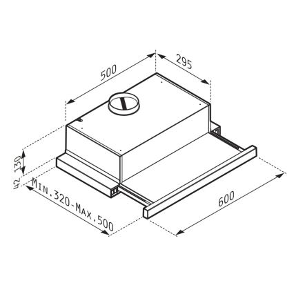 Pyramis 65040001 - Okap kuchenny SLIDING NT 60 cm biały