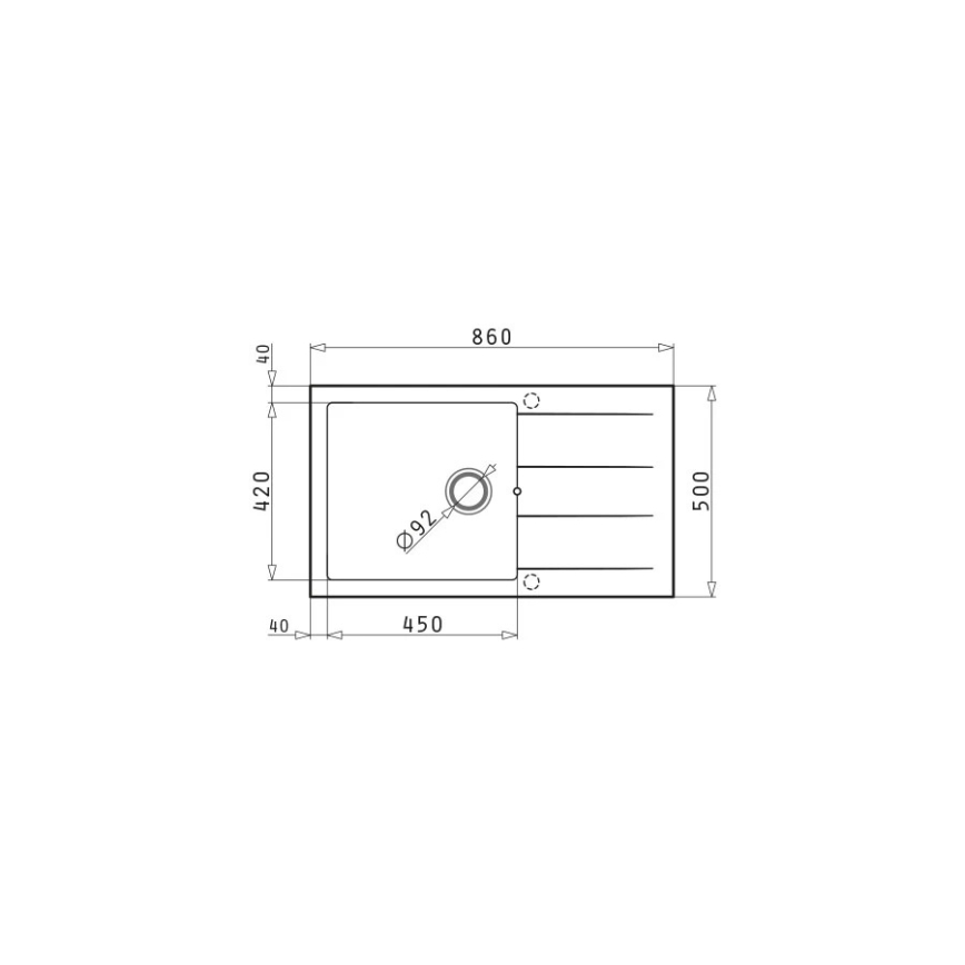 Pyramis 70217801 - Zlewozmywak kuchenny ATHLOS 86x50 cm granit/czarny mat