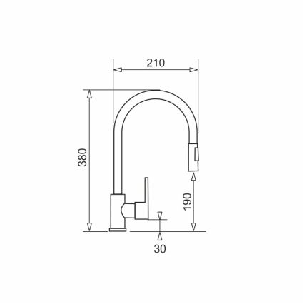 Pyramis 90941338 - Bateria kuchenna z wyciąganą wylewką IDEA czarny matowy