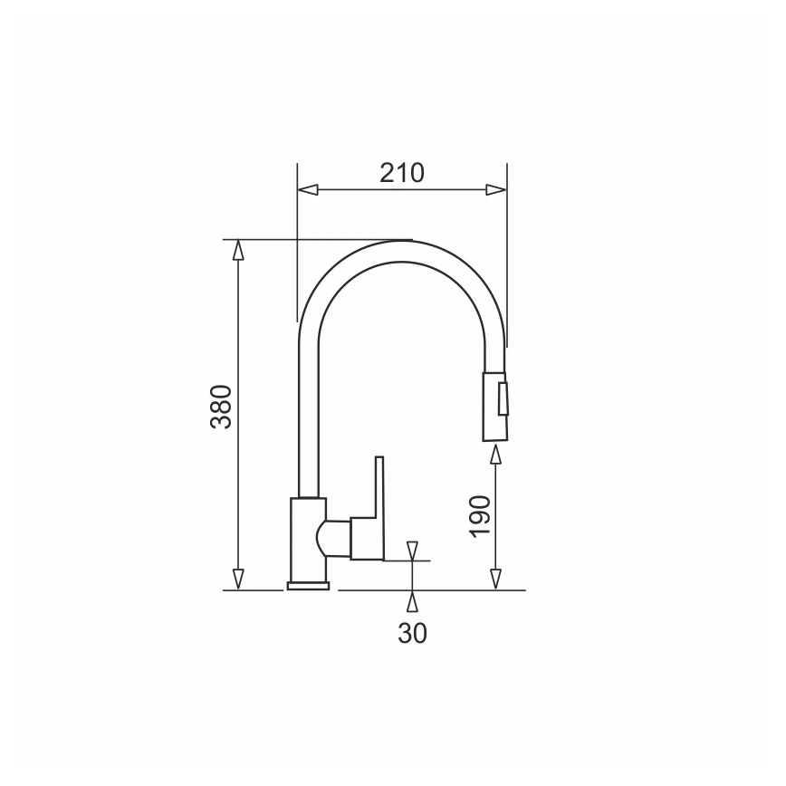 Pyramis 90941338 - Bateria kuchenna z wyciąganą wylewką IDEA czarny mat
