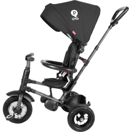 QPlay - Dziecięcy rowerek trójkołowy 3w1 RITO AIR czarny