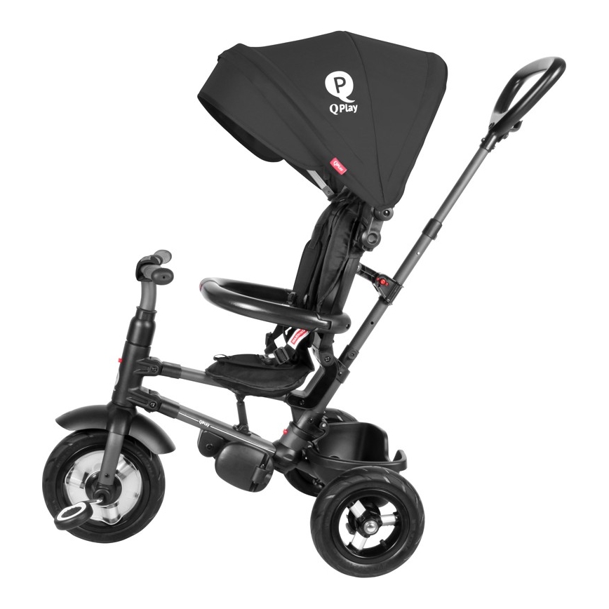 QPlay - Dziecięcy rowerek trójkołowy 3w1 RITO AIR czarny