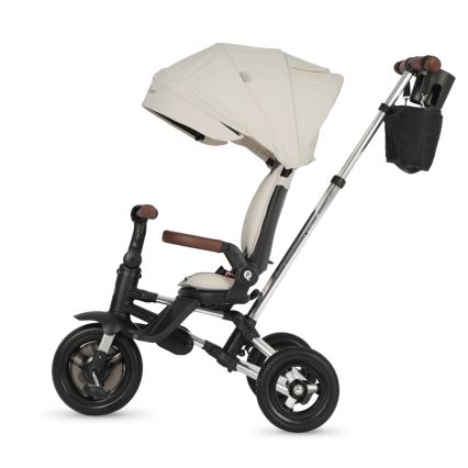 QPlay - Dziecięcy rowerek trójkołowy 5w1 NOVA DELUXE beżowy