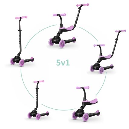 QPlay - Dziecięcy skuter 5w1 SEMA fioletowy