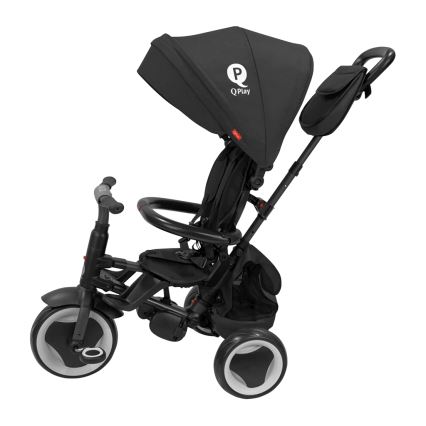 QPlay - Dziecięcy trójkołowy rowerek 3 w 1 RITO EVA PLUS czarny